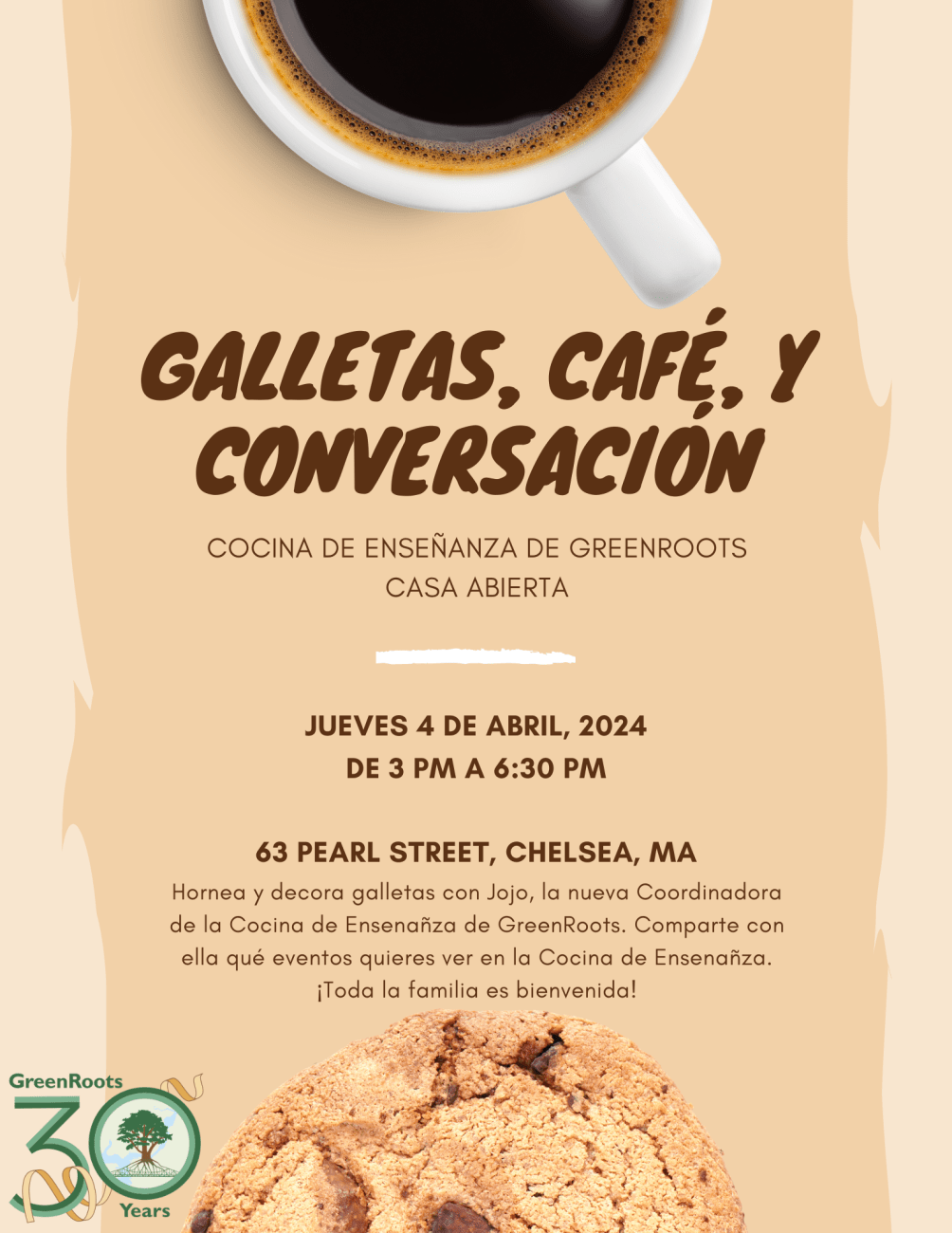 Volante con la información del evento.