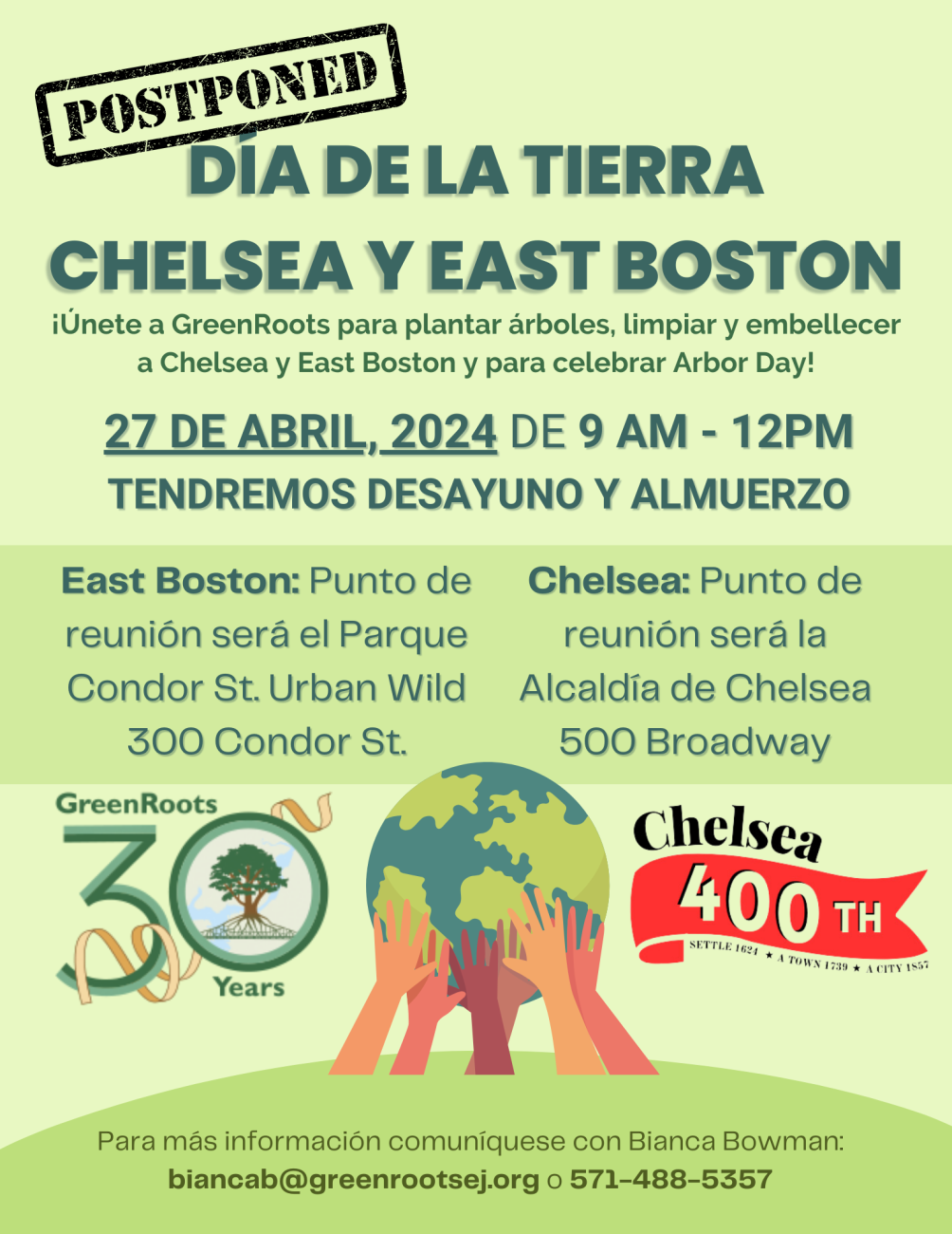 Volante con la información del evento.