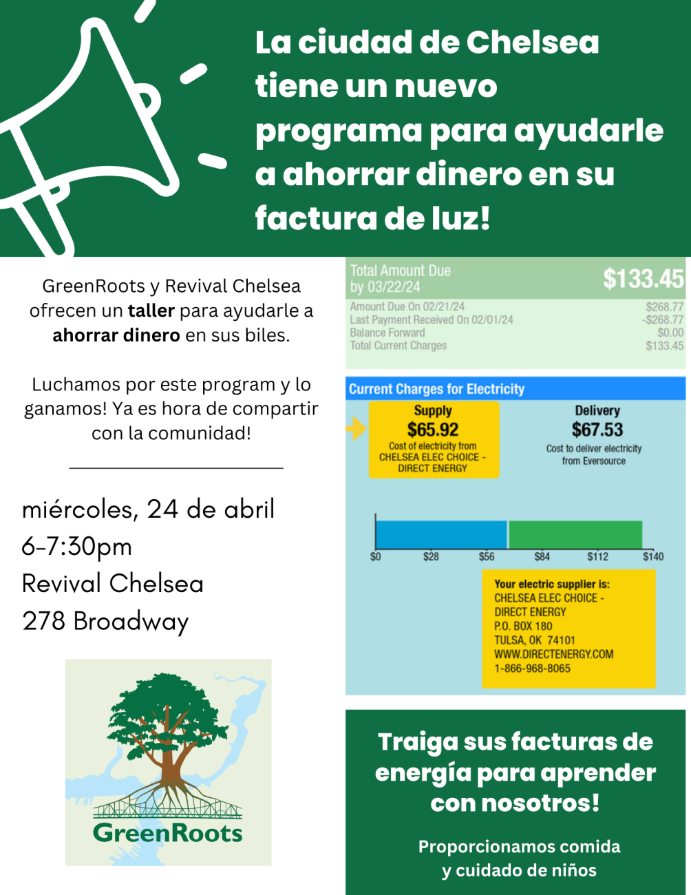 Volante con la información del evento.