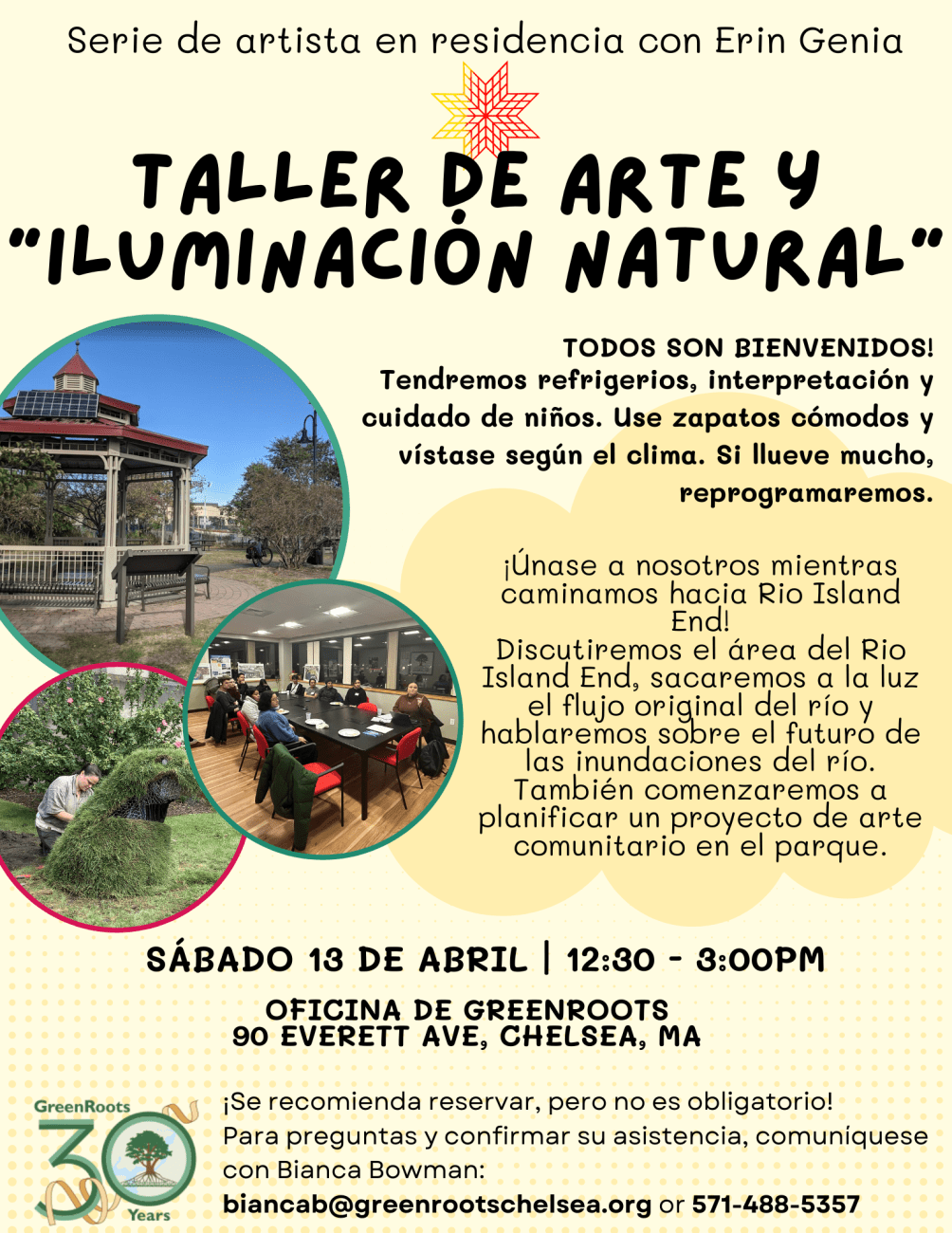 Volante con la información del evento.