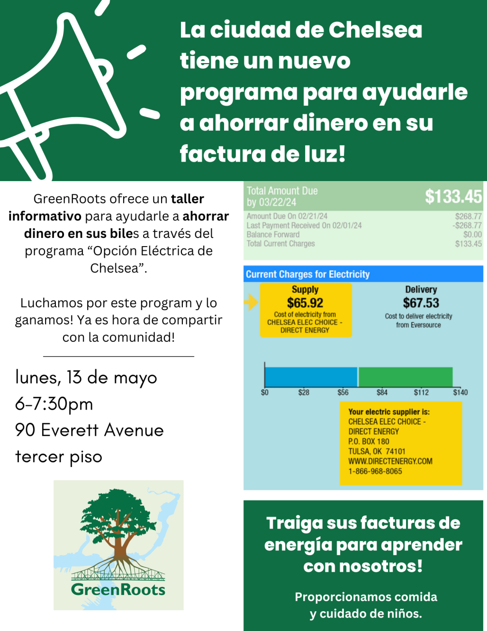 Volante con la información del evento.