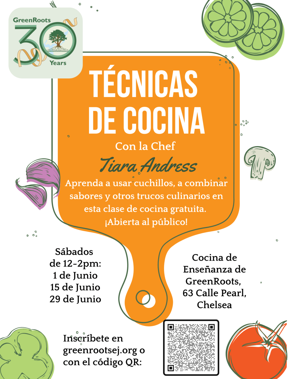Volante con la información del evento.