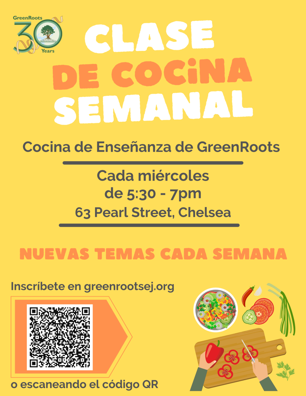 Volante con la información del evento.