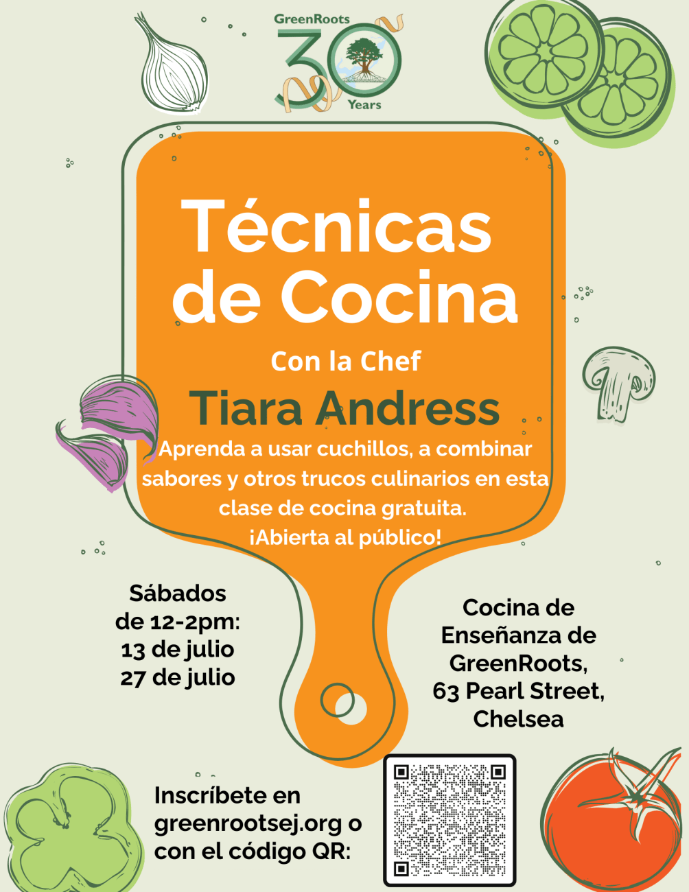 Volante con la información del evento.