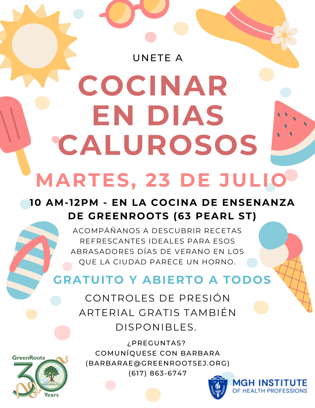 Volante con la información del evento.
