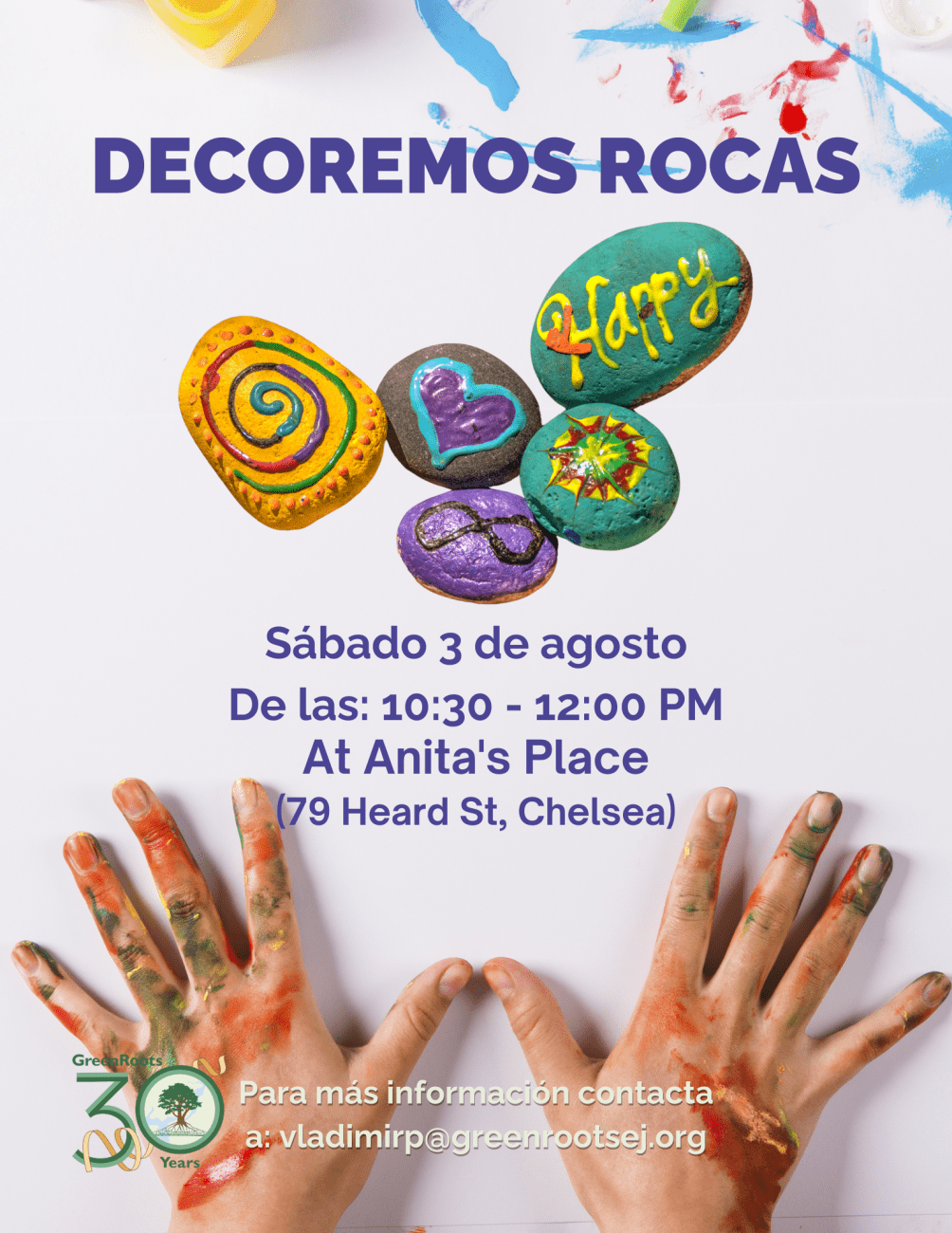 Volante con la información del evento.