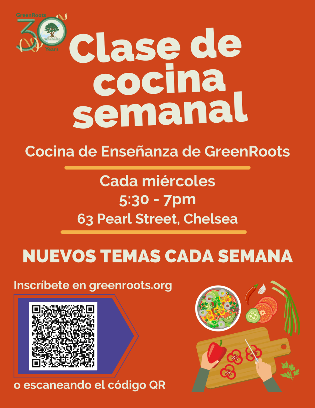 Volante con la información del evento.