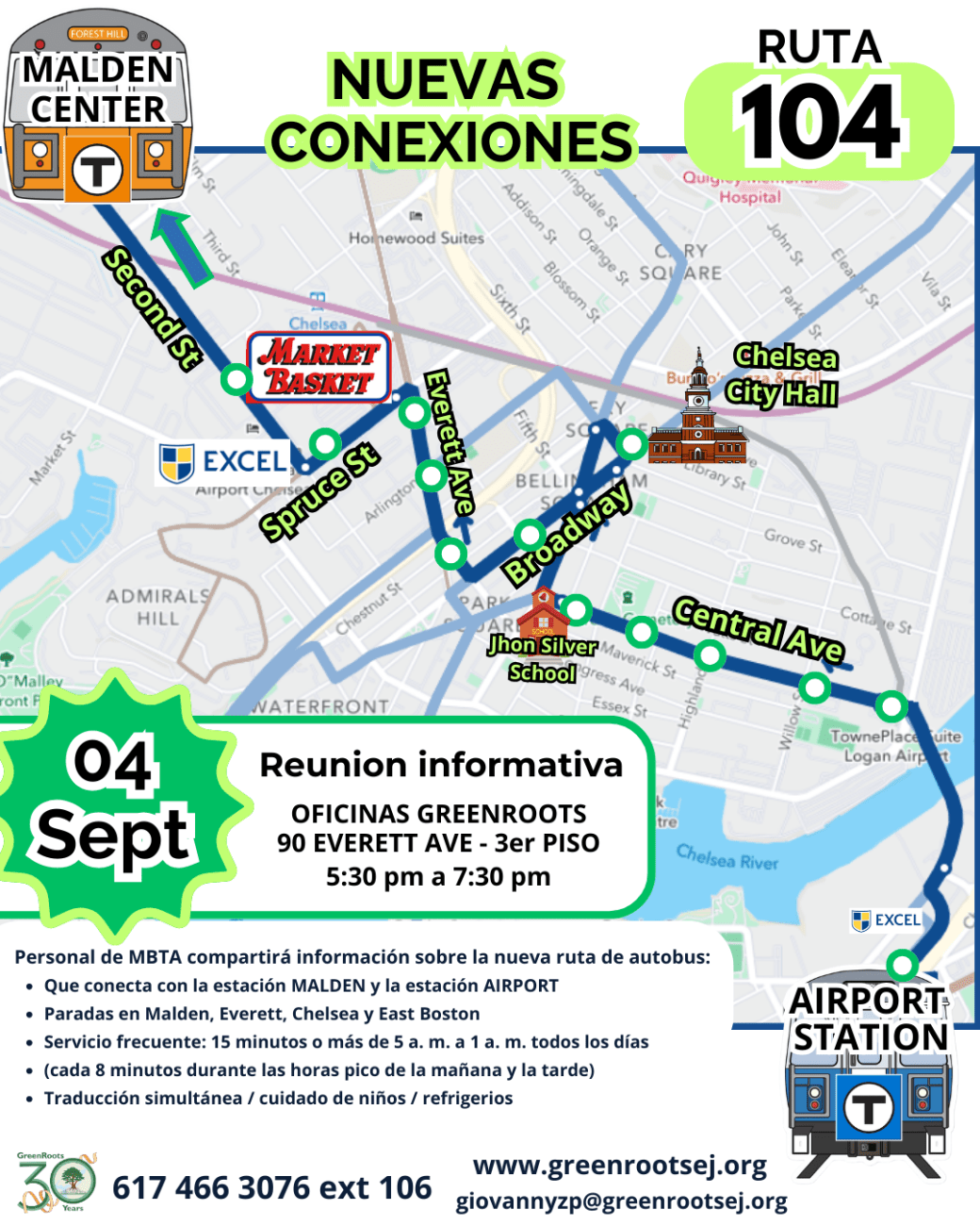 Volante con la información del evento.