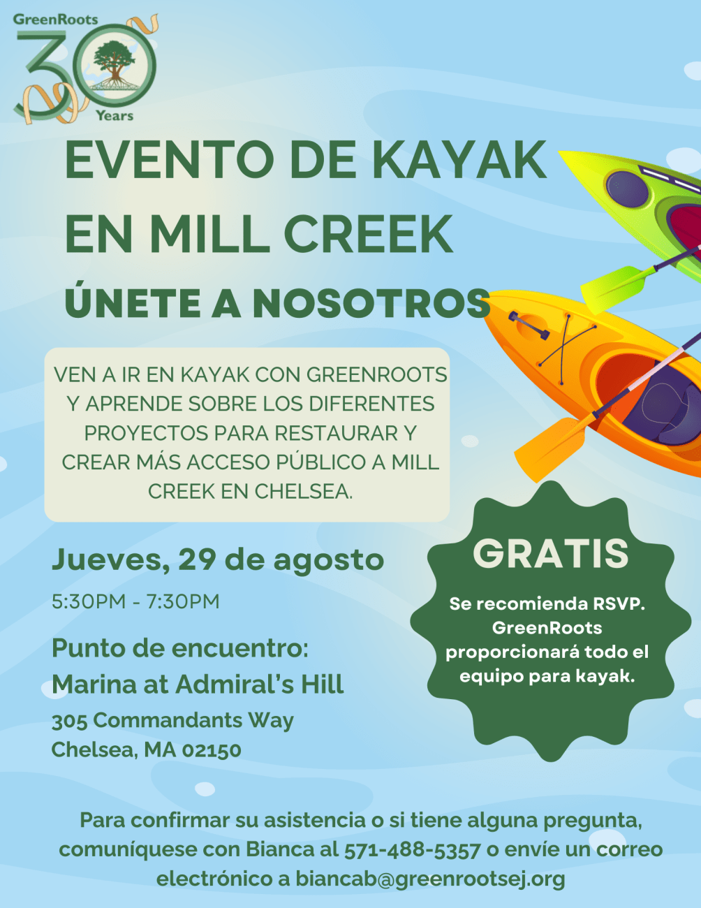 Volante con la información del evento.