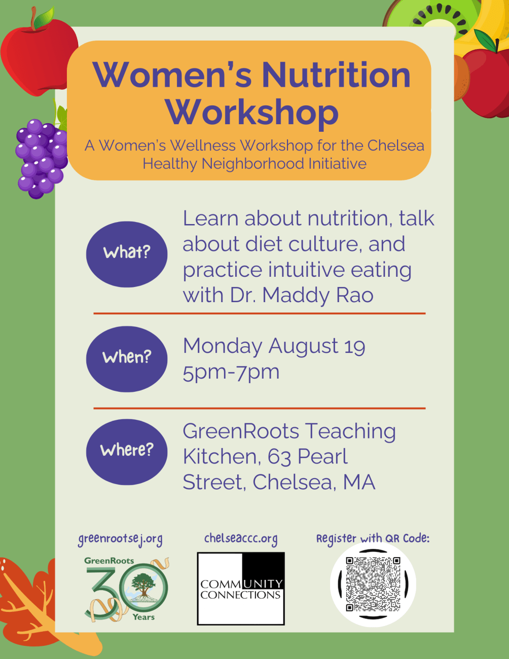 Flyer with visual information about the event.