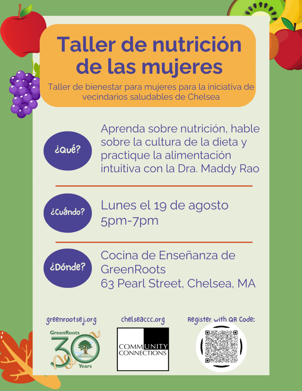 Volante con la información del evento.