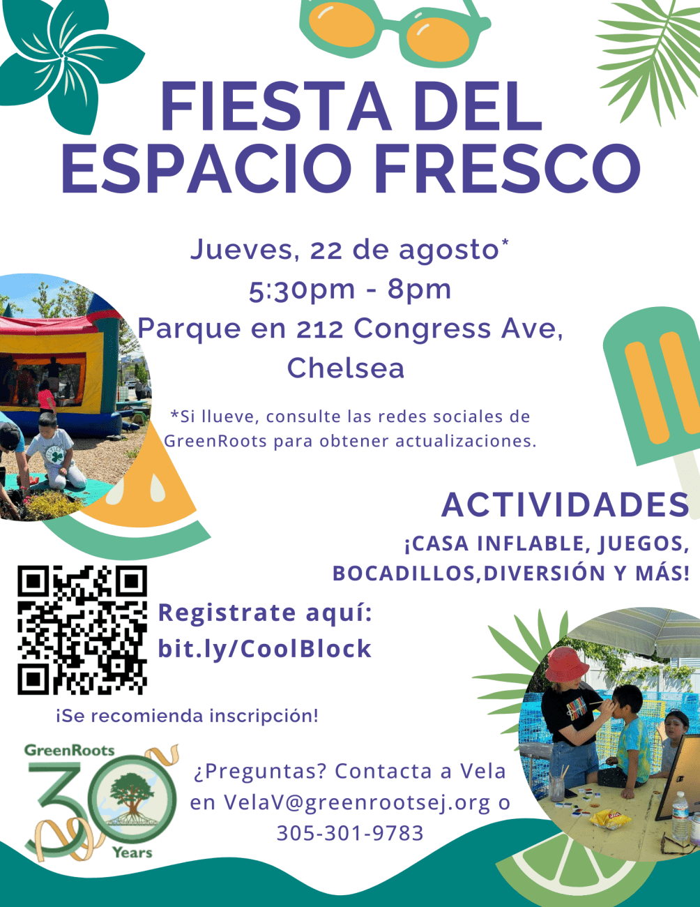 Volante con la información del evento.