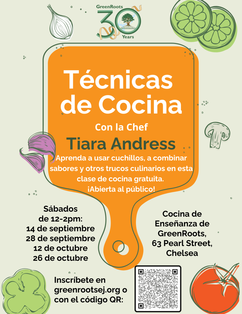Volante con la información del evento.