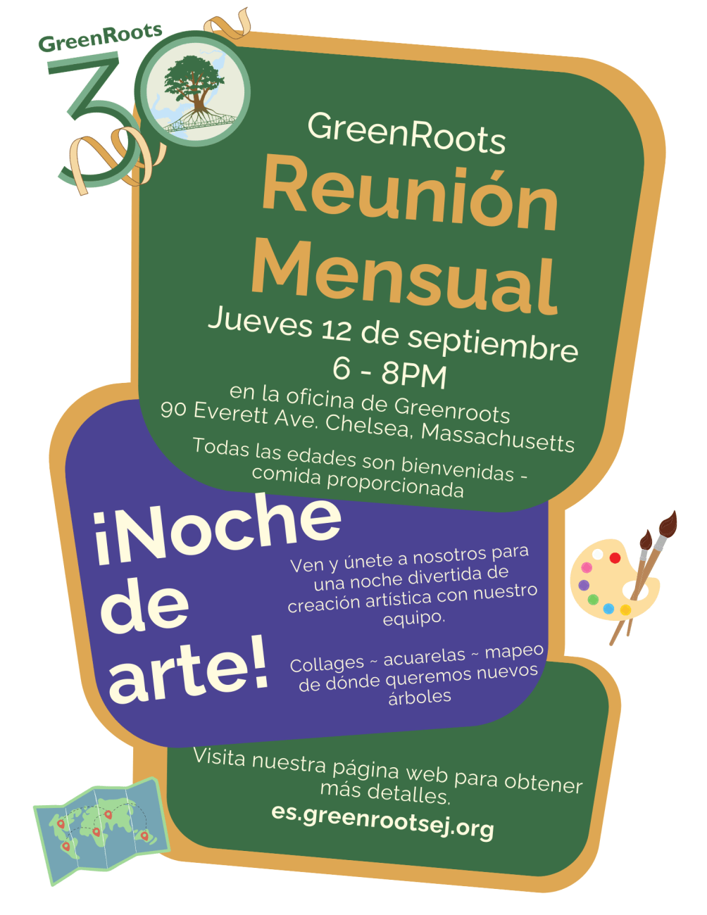 Volante con la información del evento.