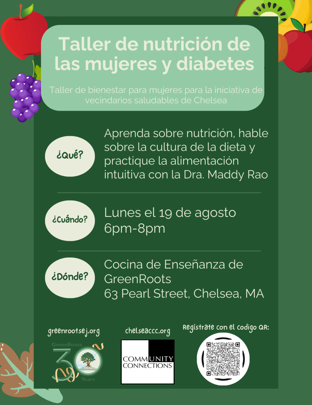 Volante con la información del evento.