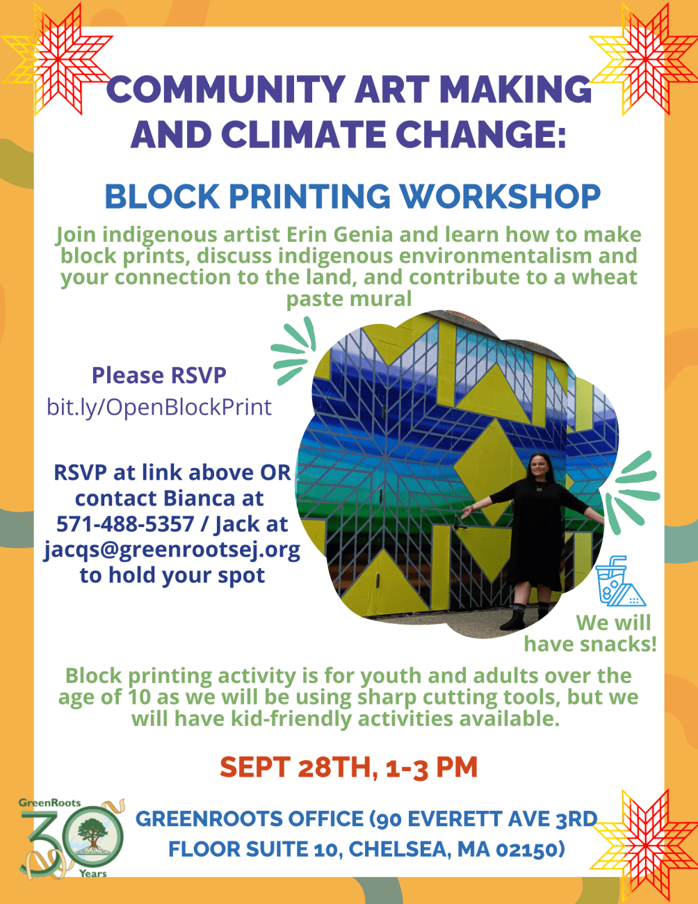 Flyer with visual information about the event.