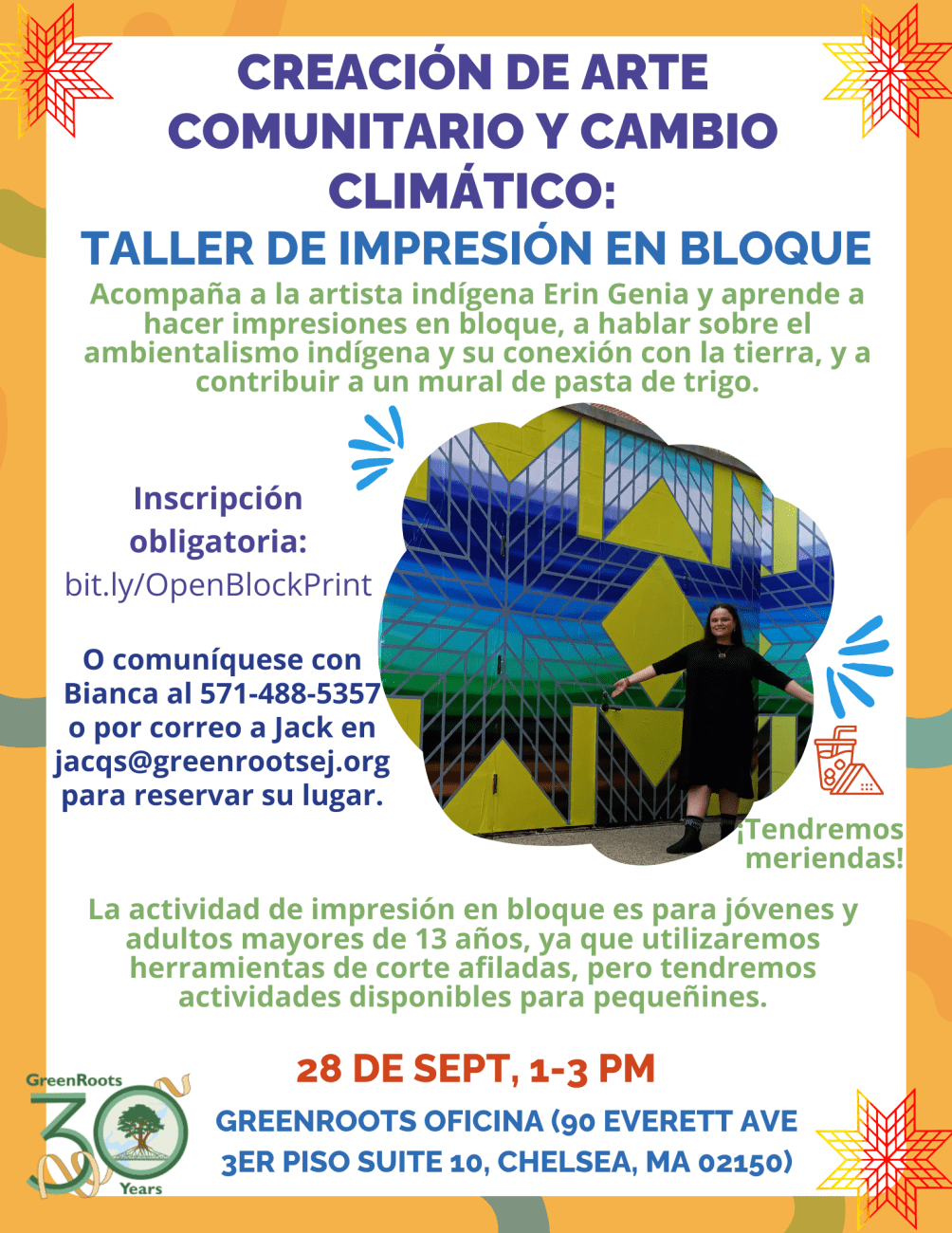 Volante con la información del evento.