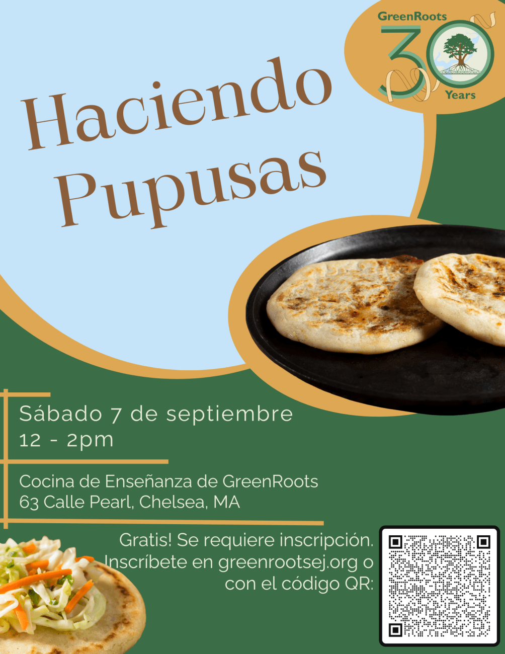 Volante con la información del evento.