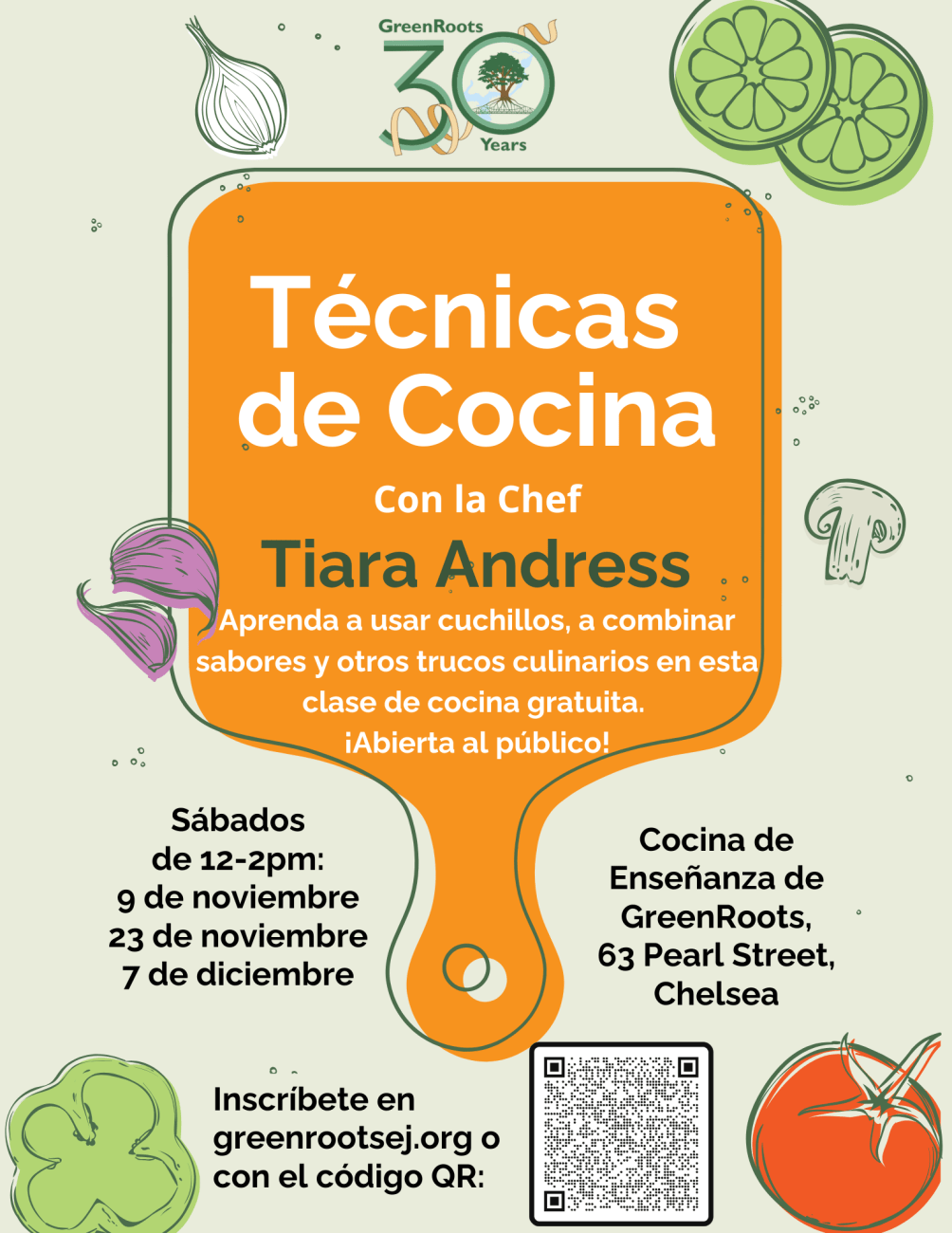 Volante con la información del evento.