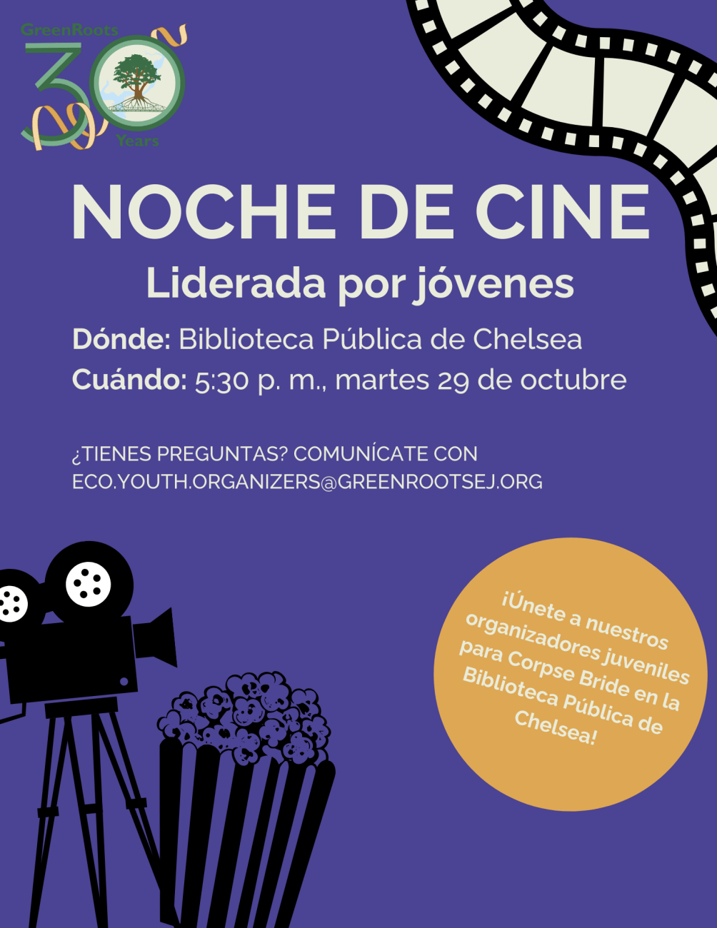 Volante con la información del evento.