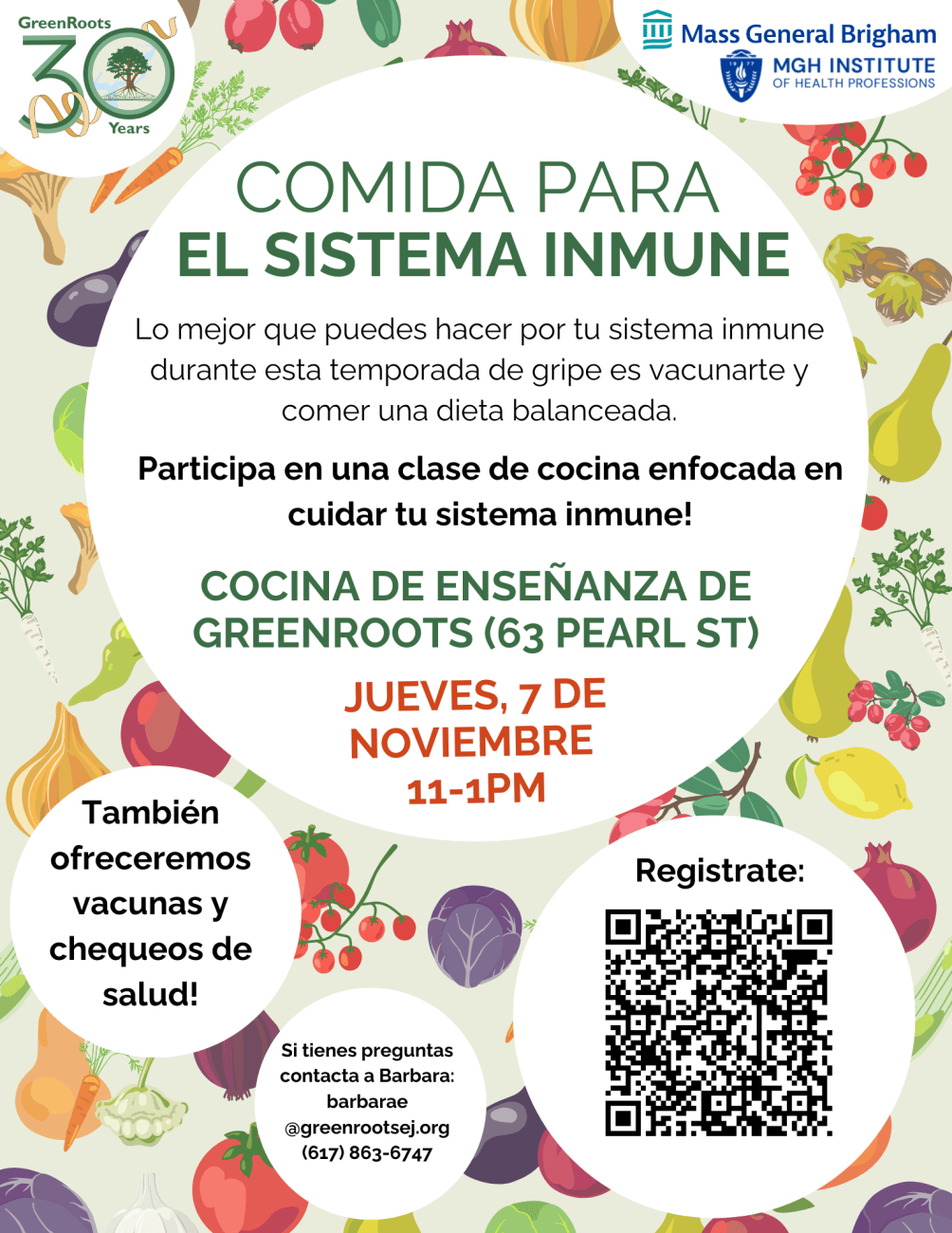 Volante con la información del evento.