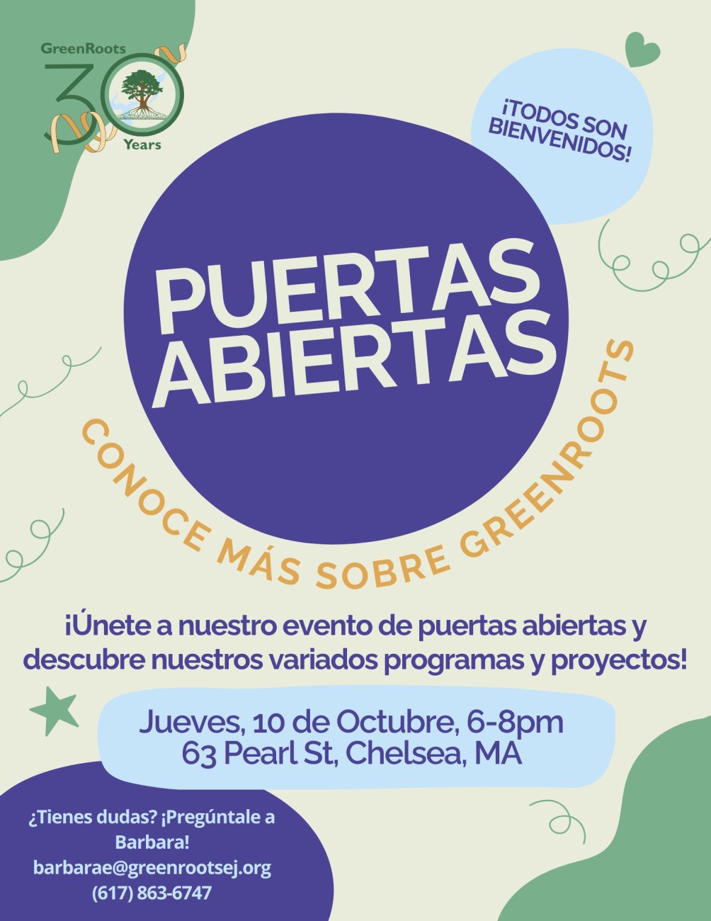 Volante con la información del evento.