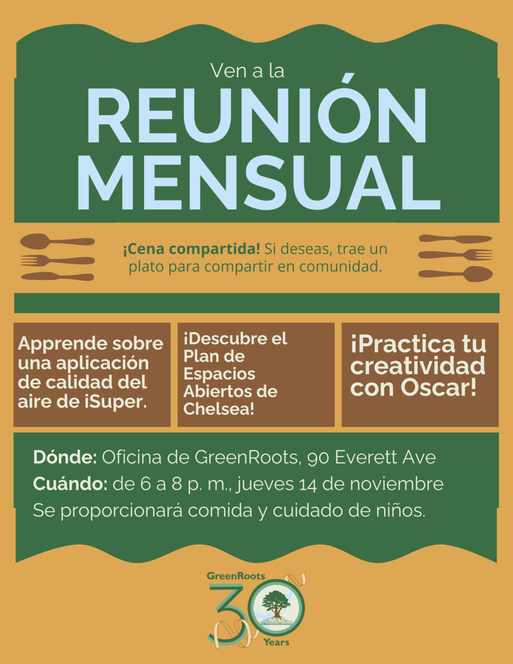 Volante con la información del evento.