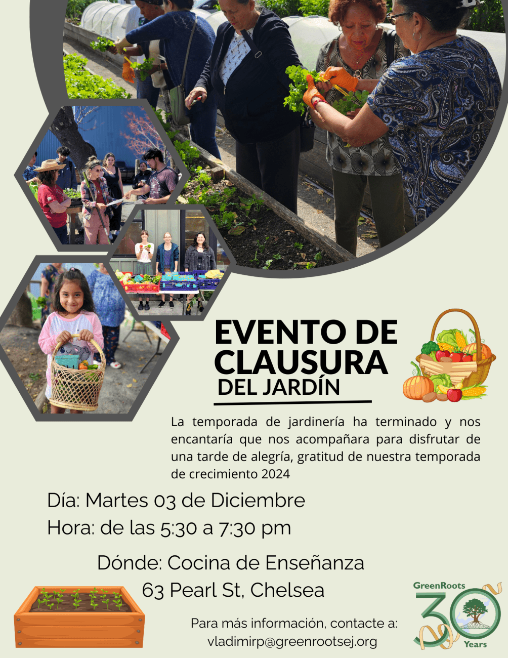 Volante con la información del evento.