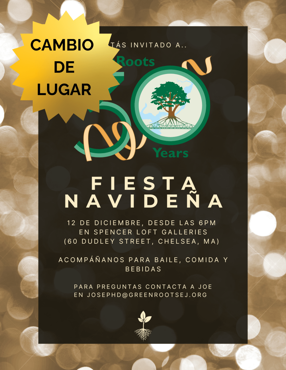 Volante con la información del evento.