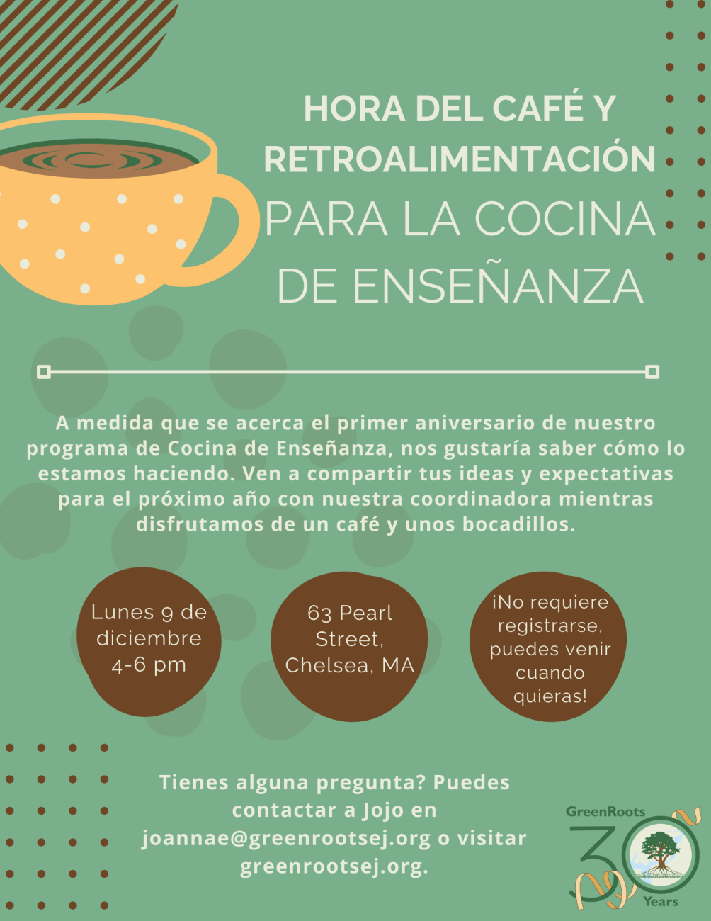 Volante con la información del evento.