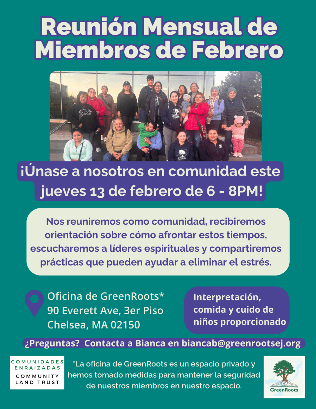 Volante con la información del evento.