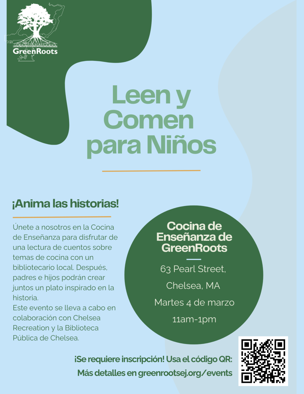 Volante con la información del evento.