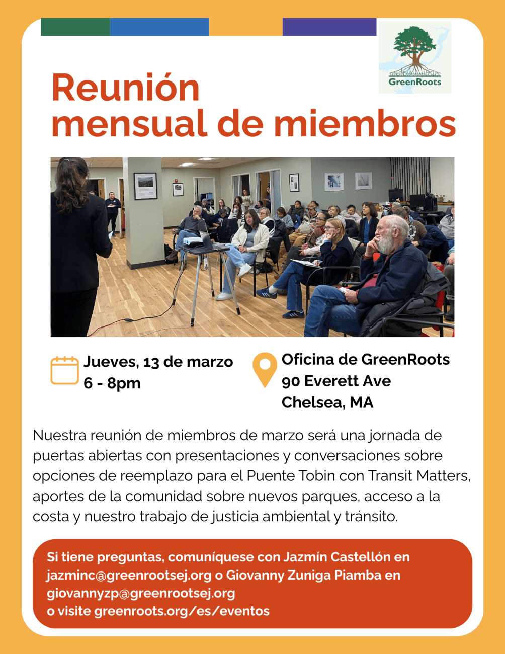 Volante con la información del evento.
