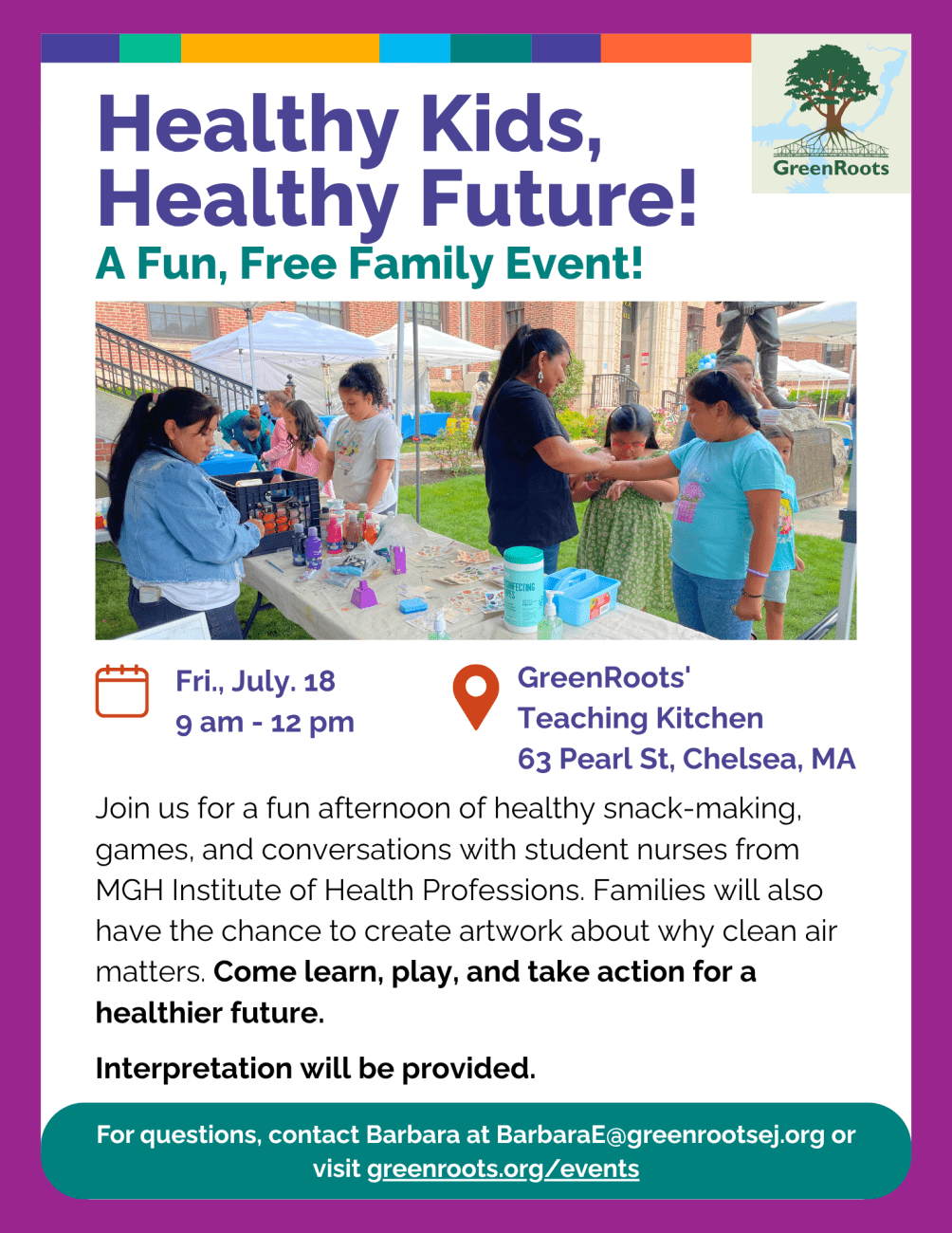 Flyer with visual information about the event.