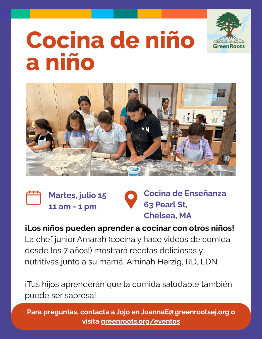 Volante con la información del evento.