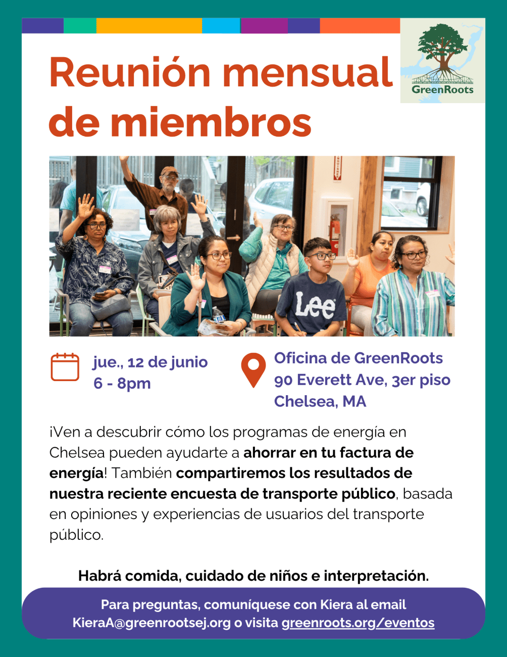 Volante con la información del evento.