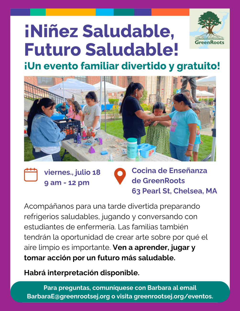 Volante con la información del evento.