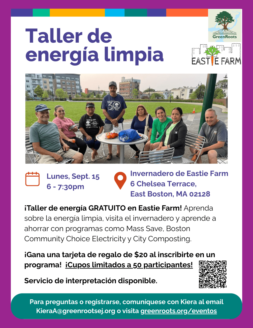Volante con la información del evento.