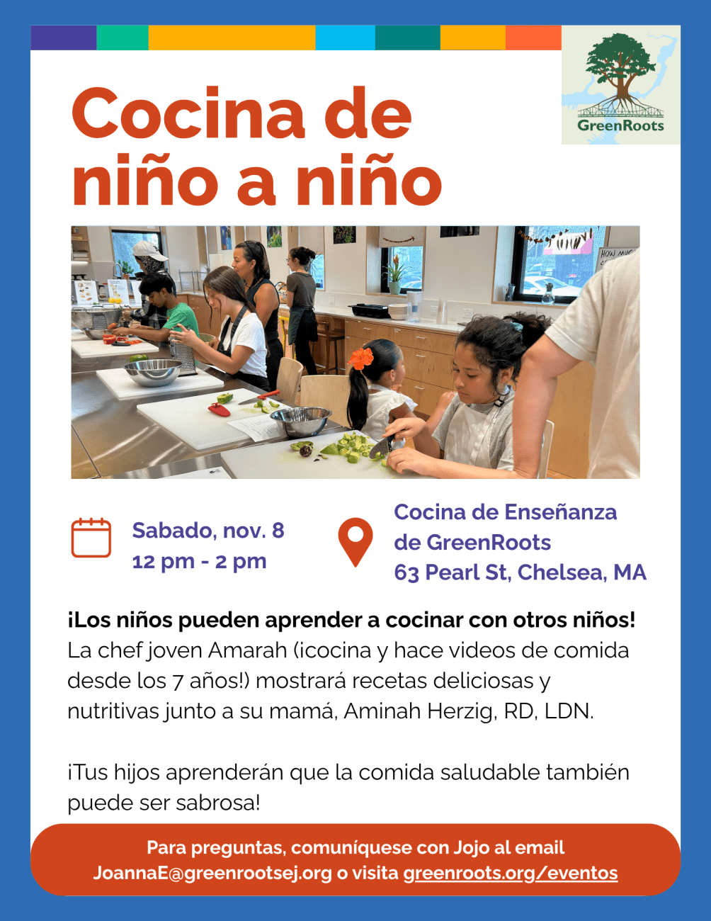 Volante con la información del evento.