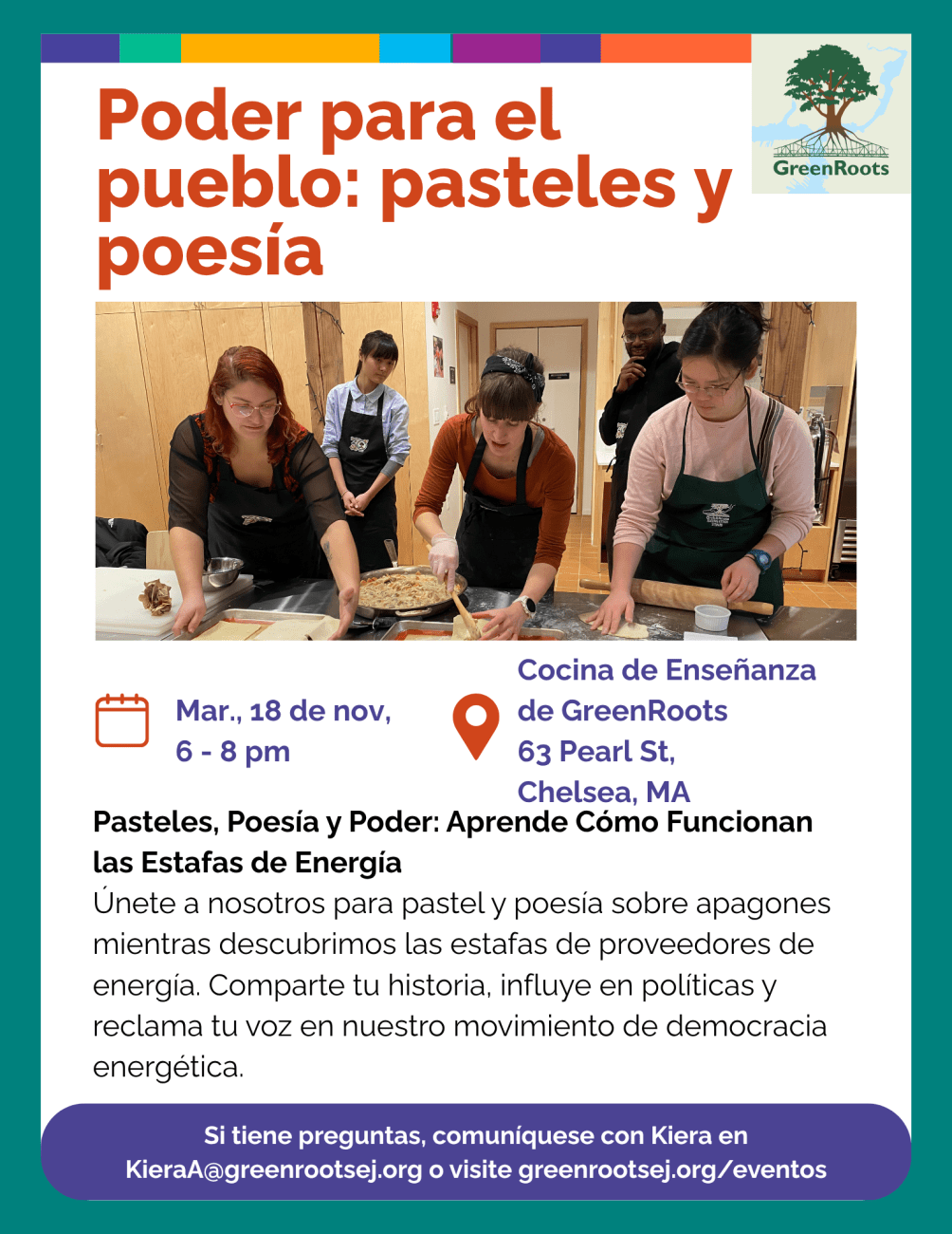 Volante con la información del evento.