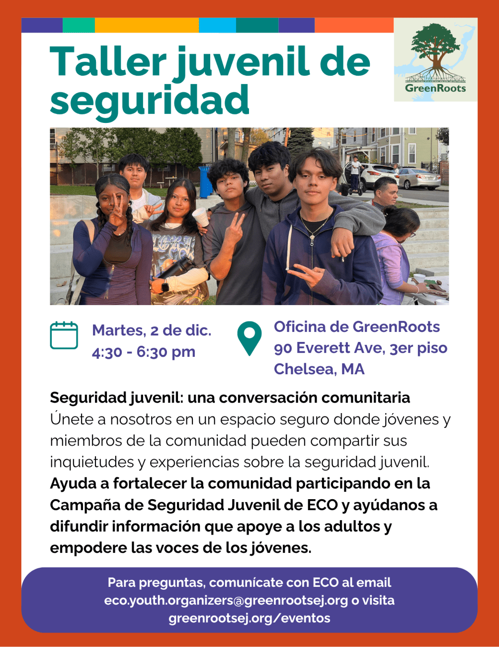 event flyer showing a multiracial youth group