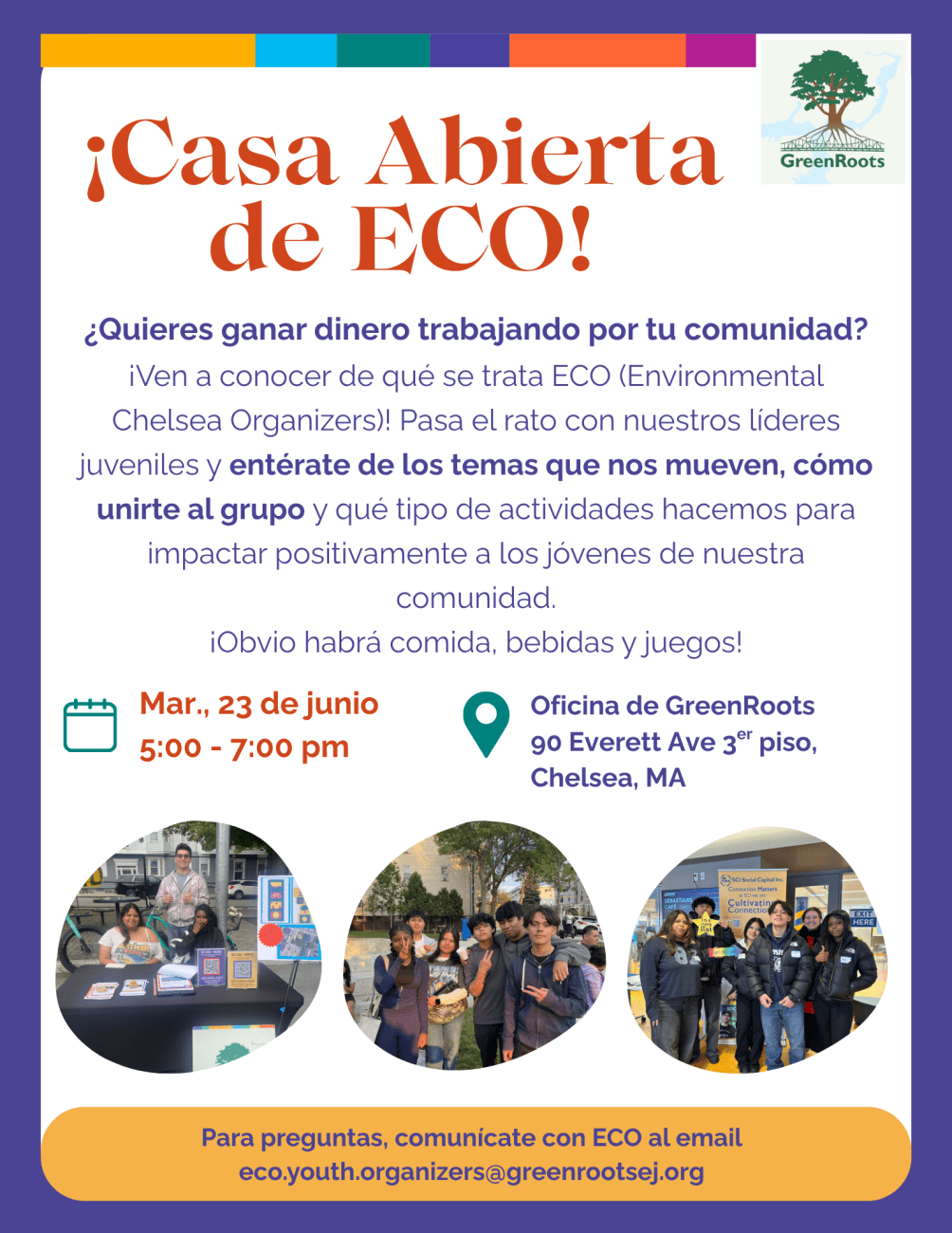 Volante con la información del evento.