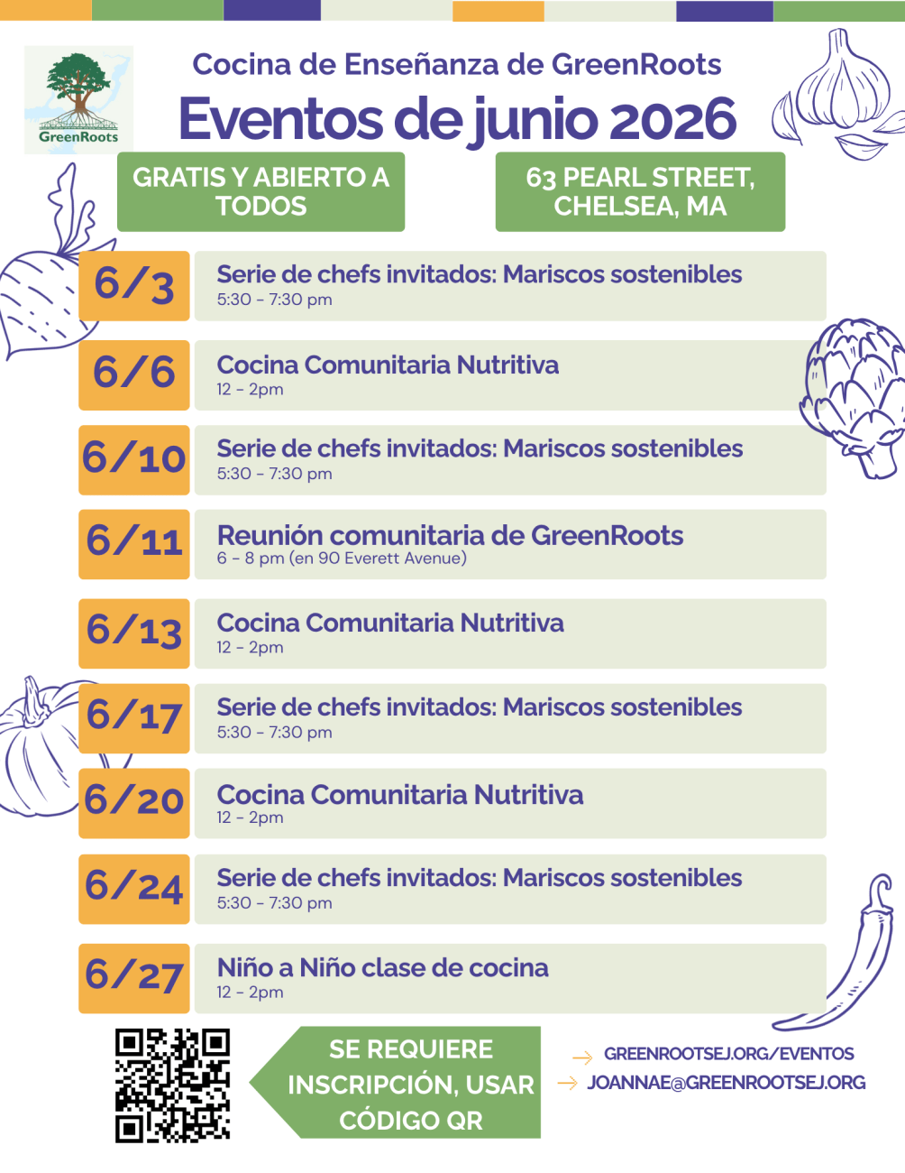 Volante con la información del evento.