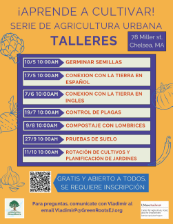 learn to grow flyer with series dates spanish
