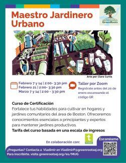 flyer with a garden image and information about the series workshops